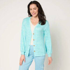 MUK LUKS Butterknit Relaxed Button Front Cardigan - Sz 3X a677812